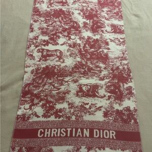 Christian Dior Red and White Scarf